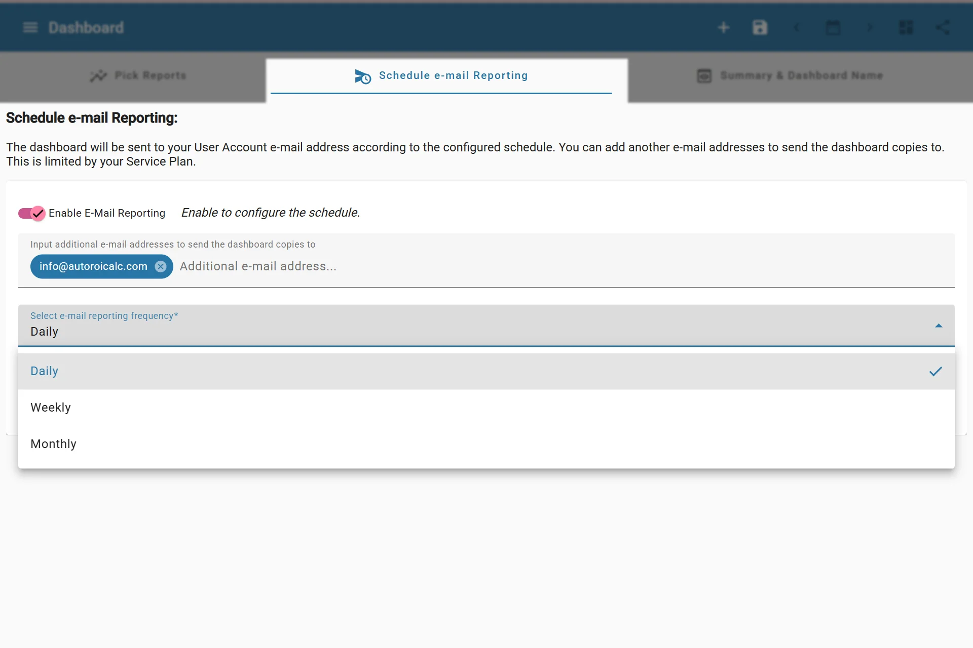 Configuring email reporting