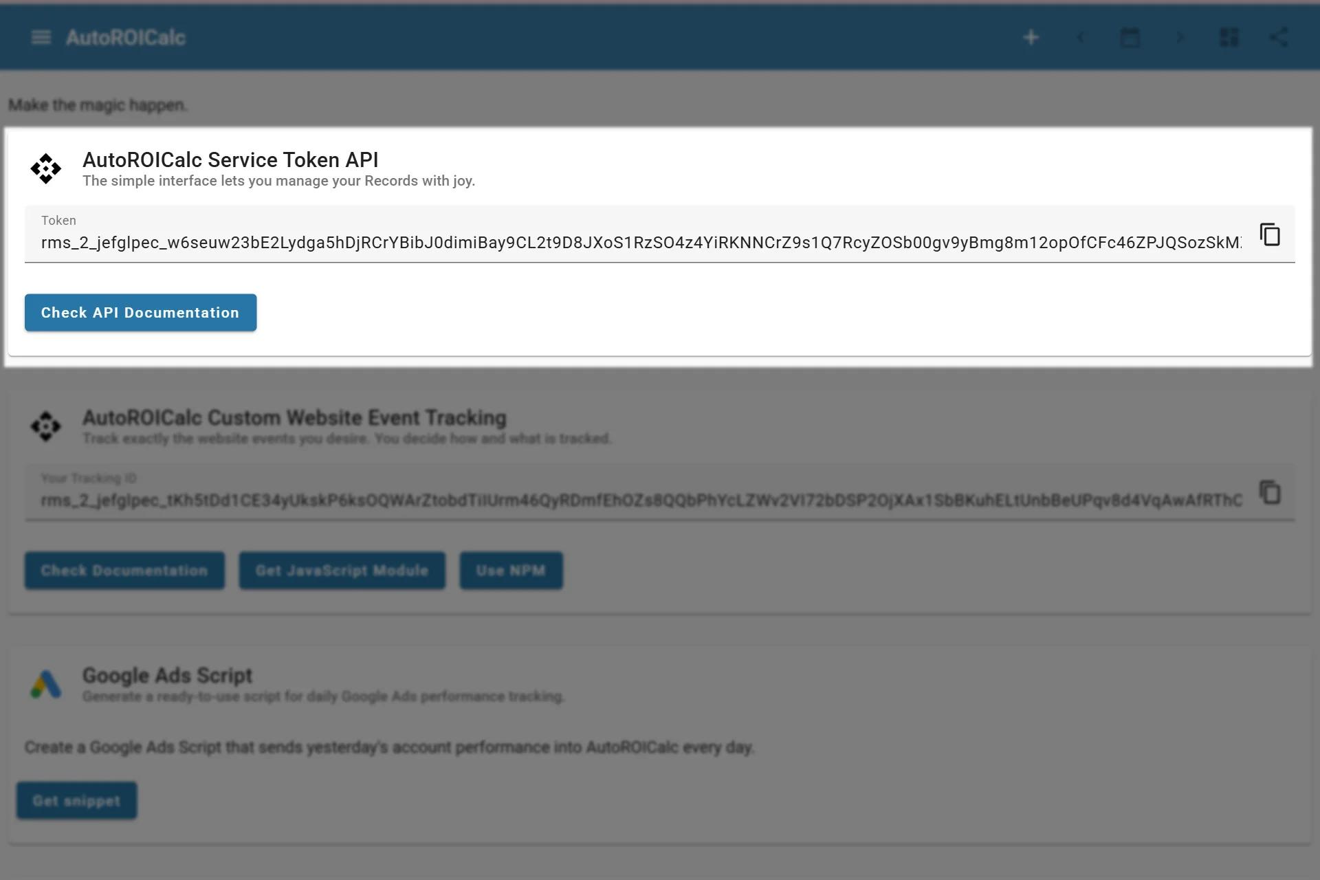 Finding the service token