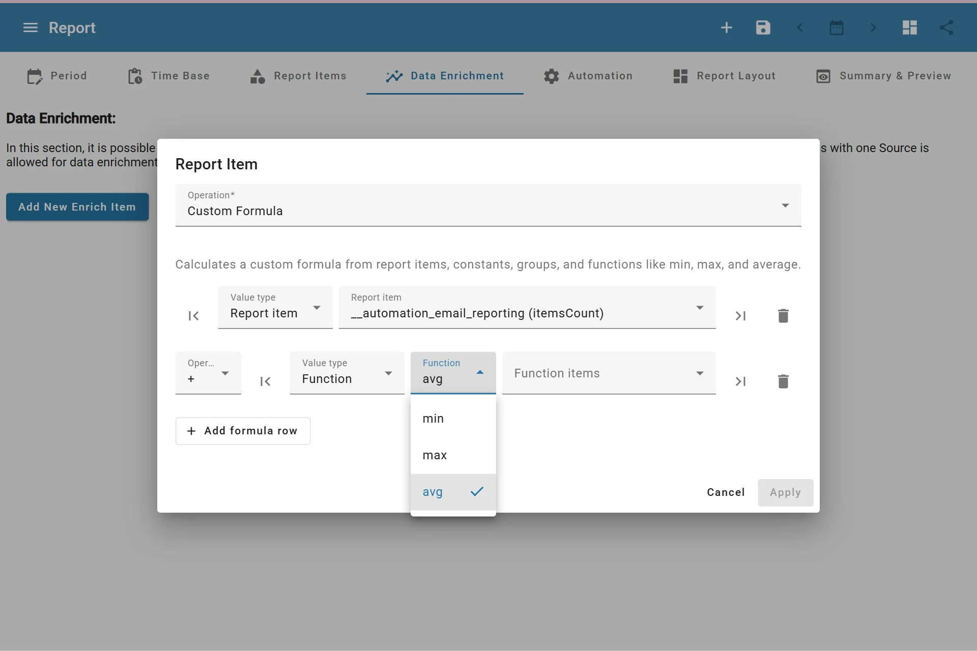 Configuring Custom Formula Configuring Custom Formula