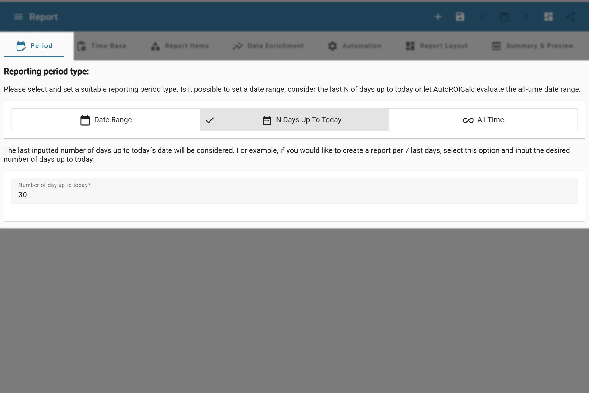 Configuring Reporting Period