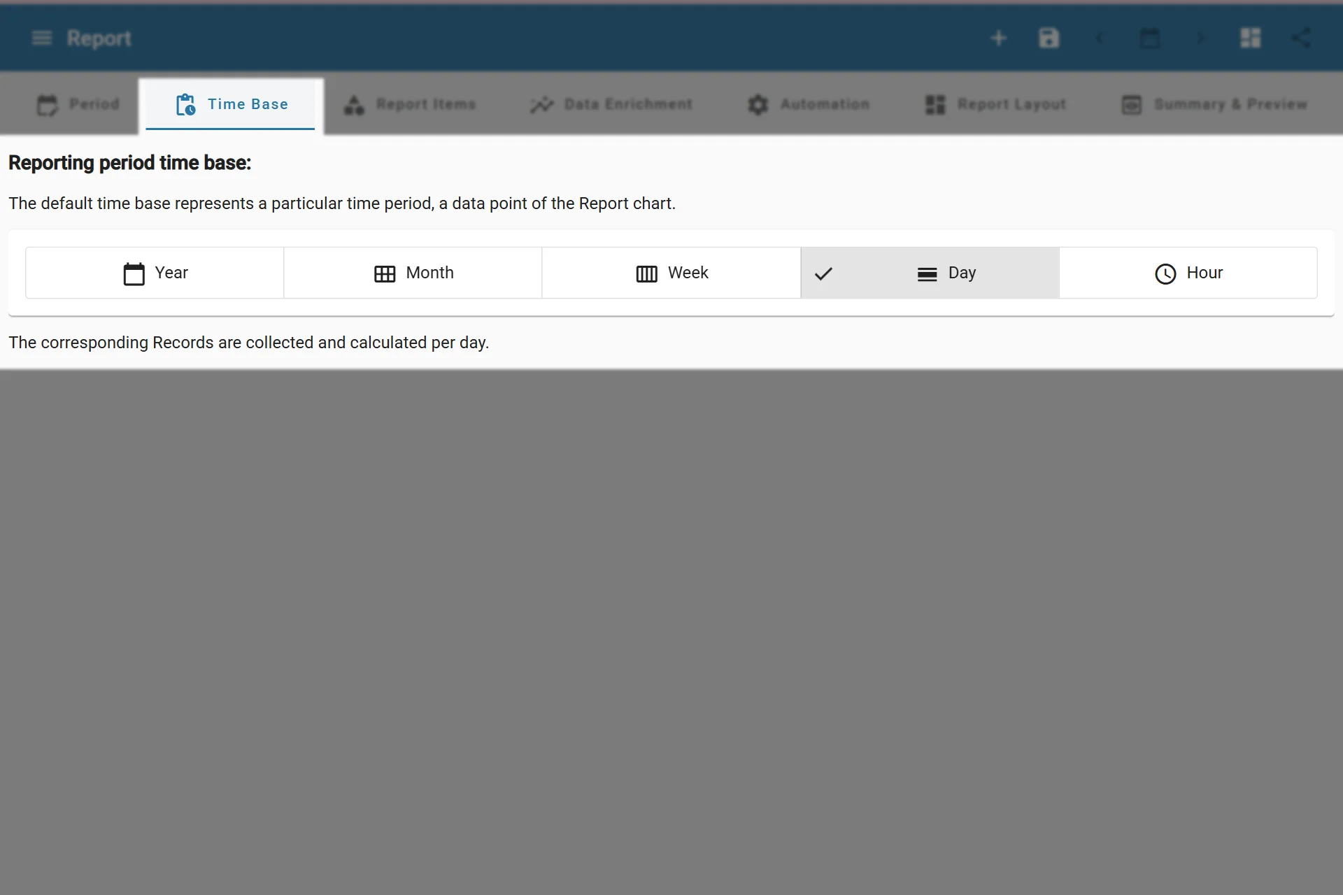 Configuring Reporting Time Base