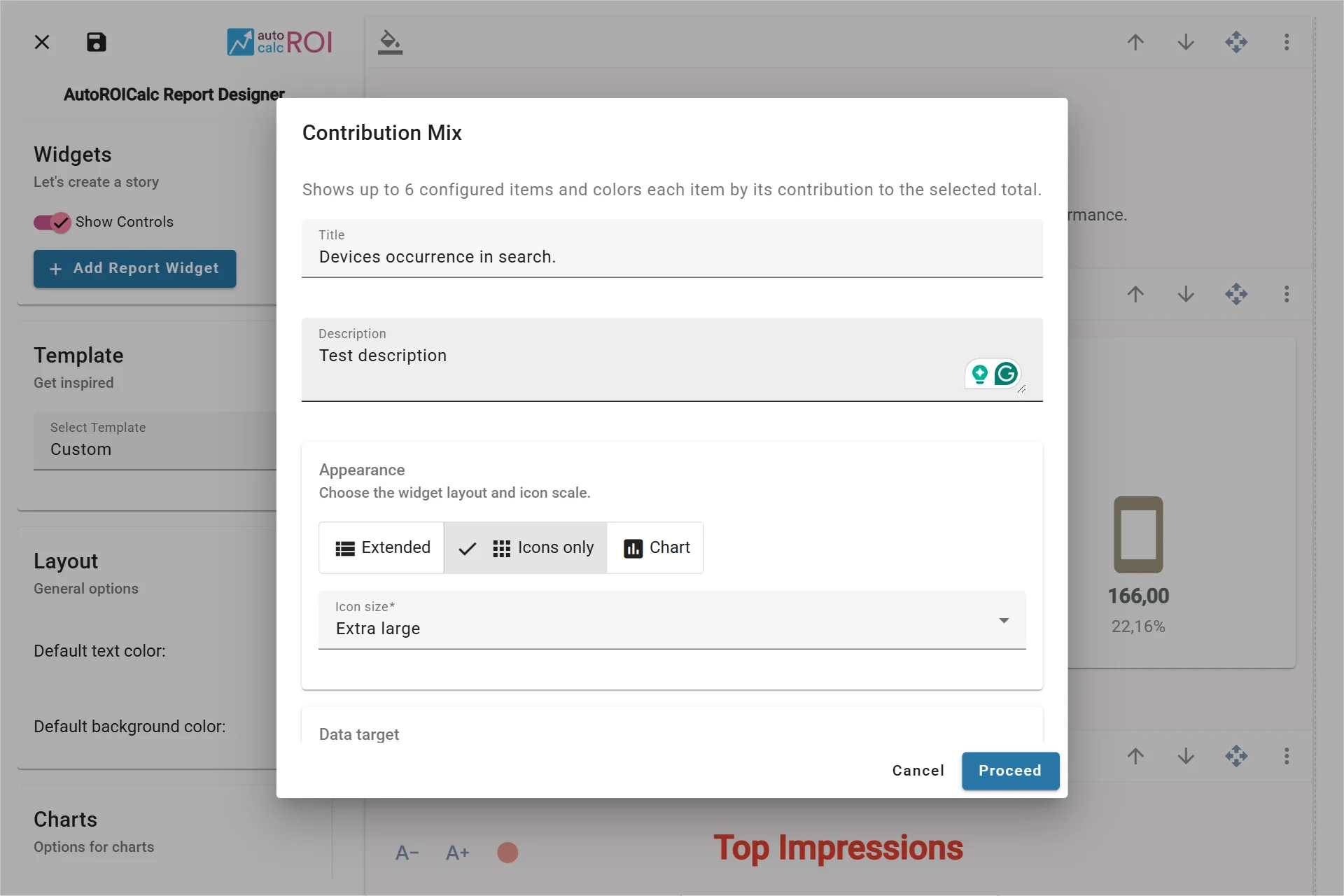 Configuring the Contribution Mix Widget