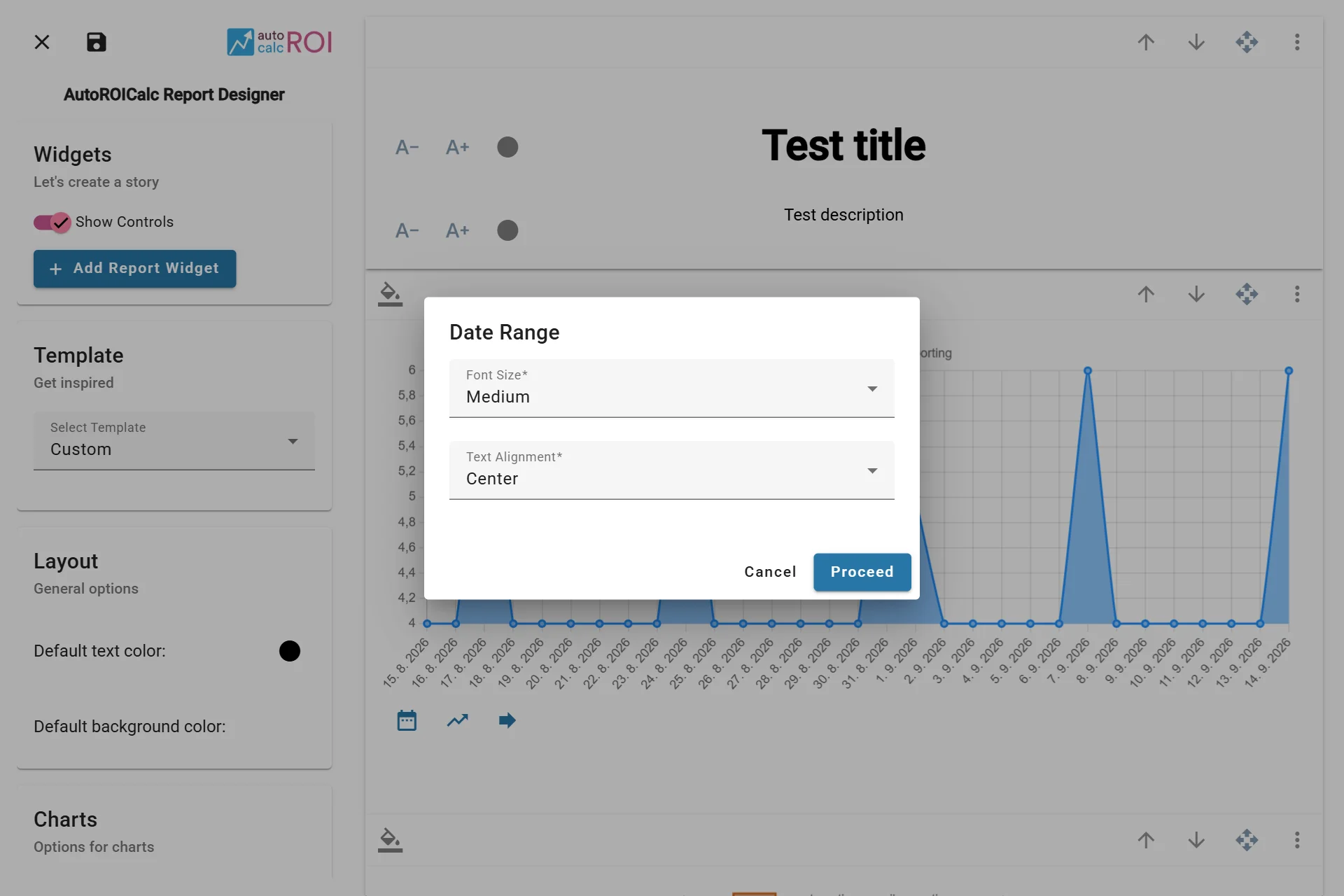 Configuring the Date Range Widget