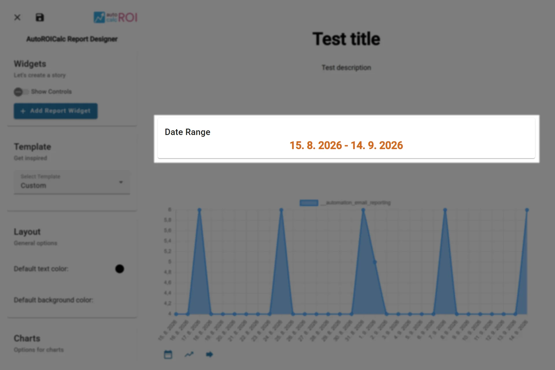 A sample usage of the Date Range Widget