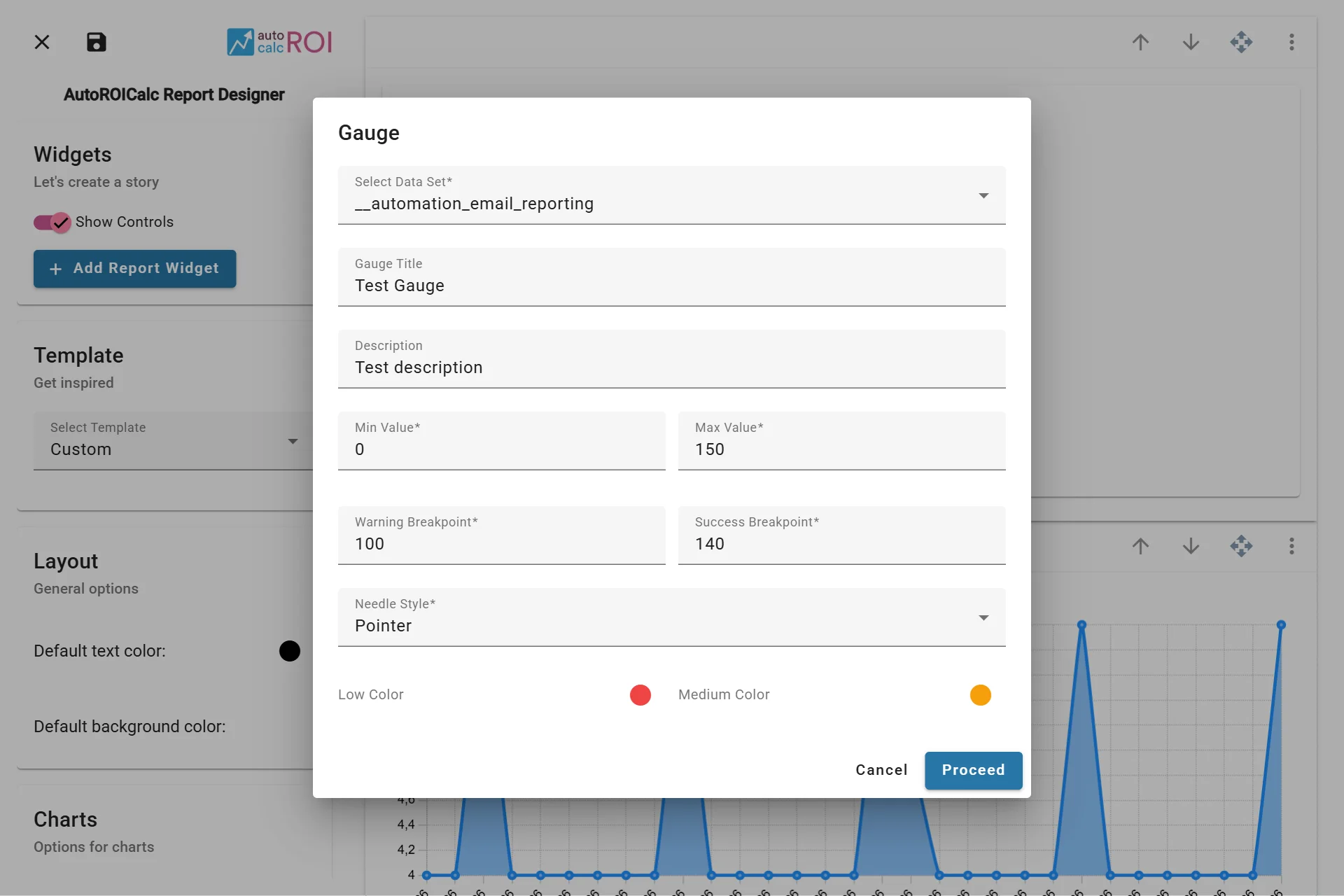 Configuring the Gauge Widget