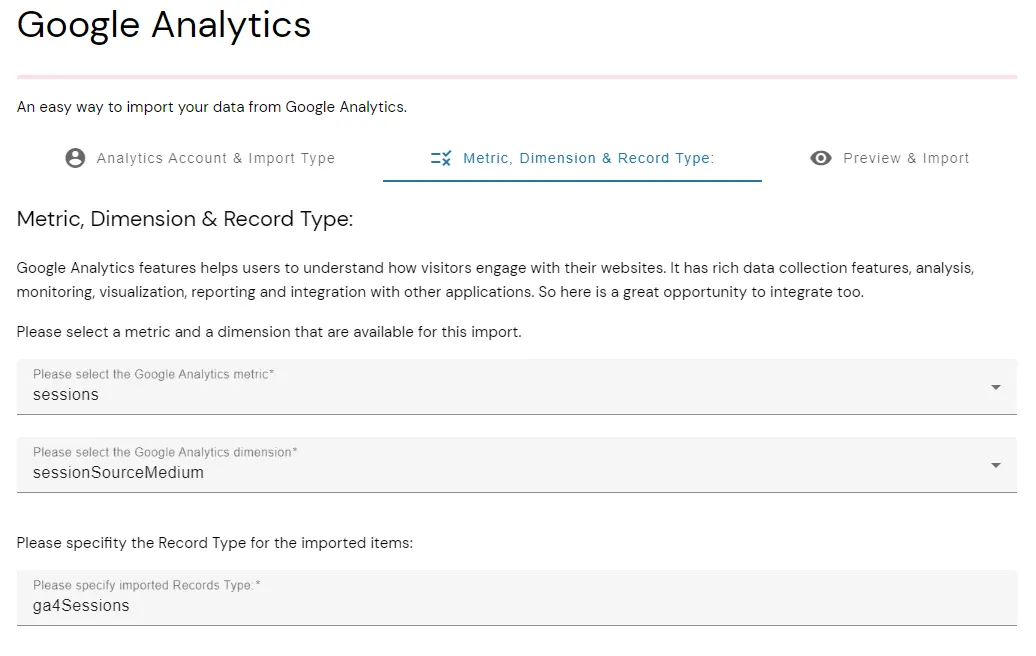 A screenshot from Google Analytics integration.