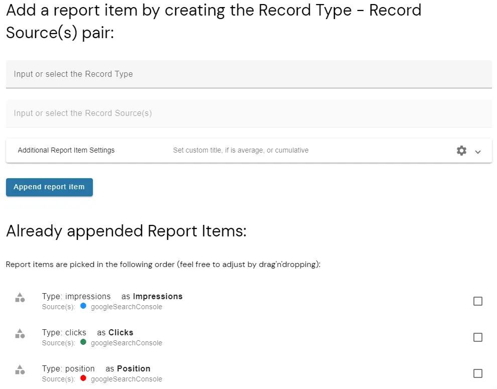 Automated SEO Report Items