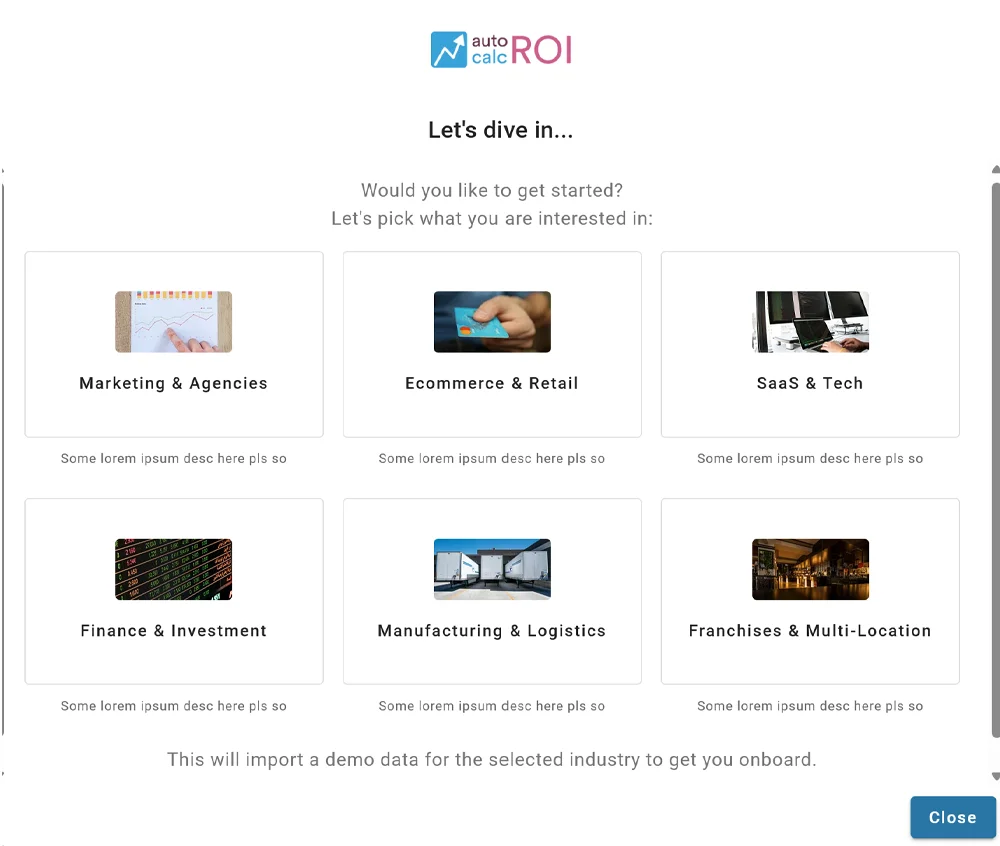 Getting Started App Screen Getting Started App Screen