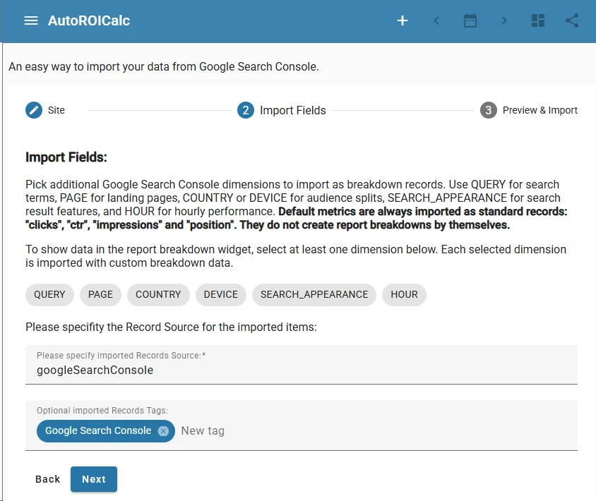 Import Historical Search Data