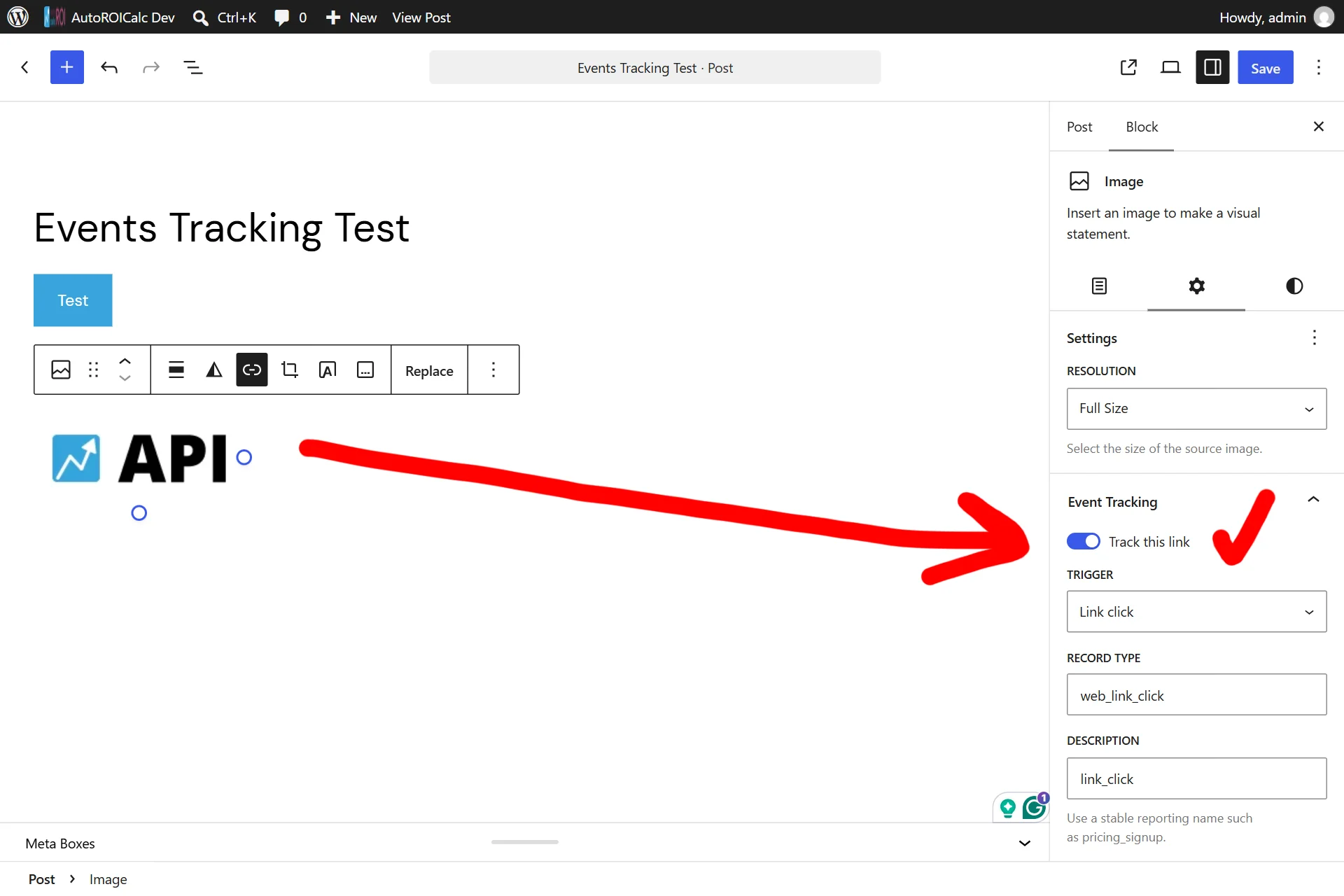 Track link clicks in WordPress content Track link clicks in WordPress content