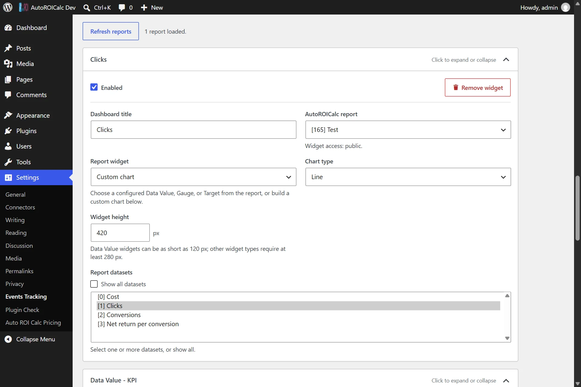 View reports inside the WordPress Dashboard View reports inside the WordPress Dashboard